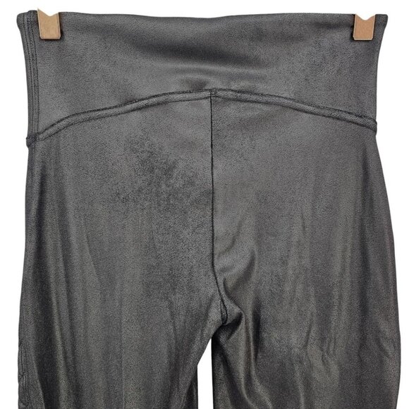 Spanx Womens S Quilted Faux Leather Leggings in Very Black - Picture 5 of 16